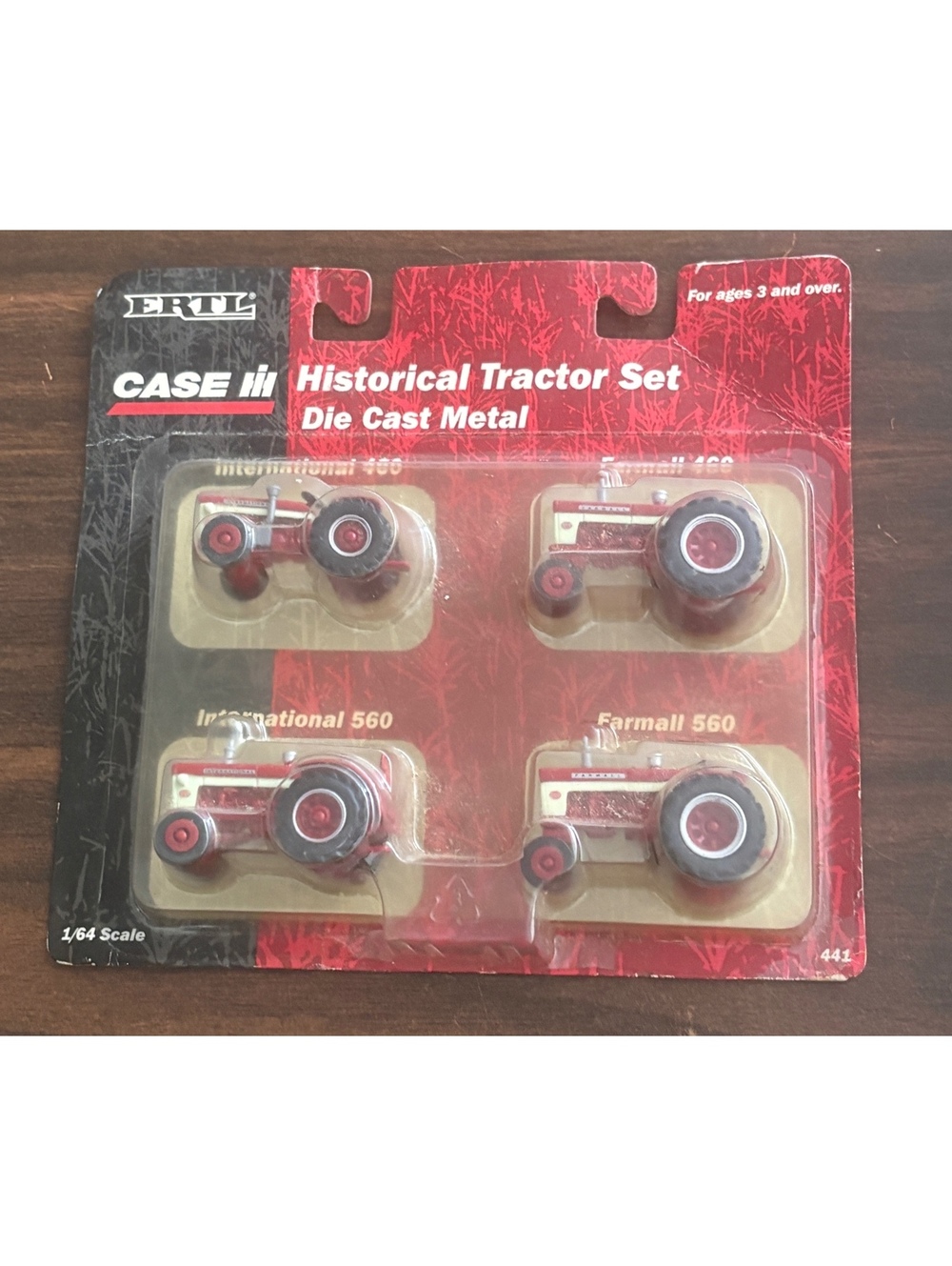 ERTL case ih 4 piece historical tractor set 1/64 carded
